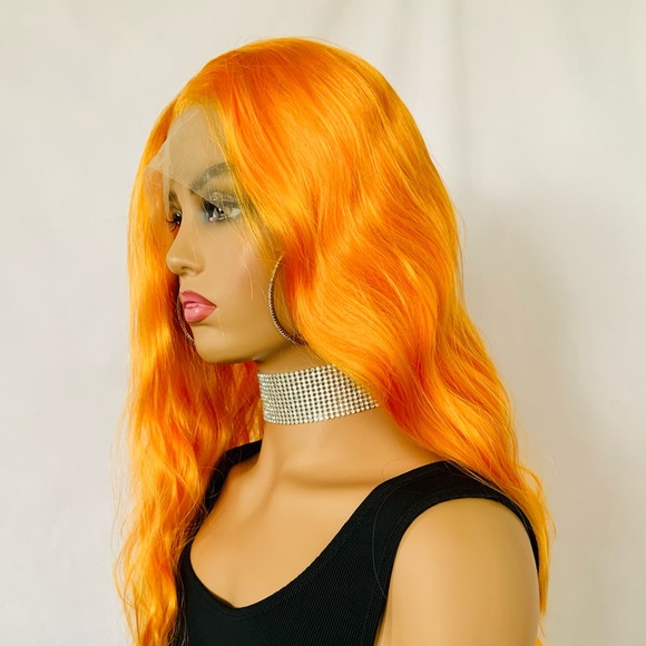 24” Beautiful Orange 13x2.5 Lace Front Premium Fiber Wig for Cosplay/Halloween… - Picture 10 of 15